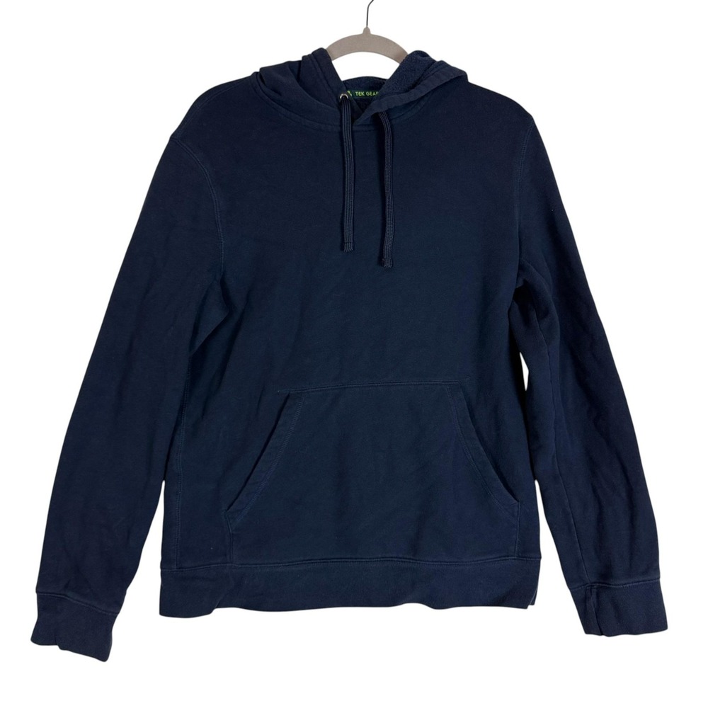 Tek Gear Hoodie Mens Small Blue Pullover Ultrasoft Fleece Kangaroo Pocket Solid